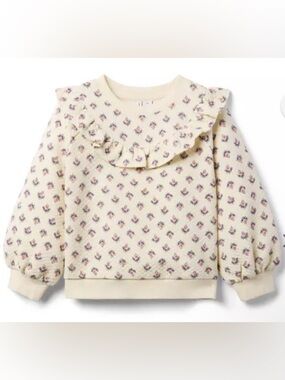 Janie & Jack Floral Quilted Sweatshirt - Size 7